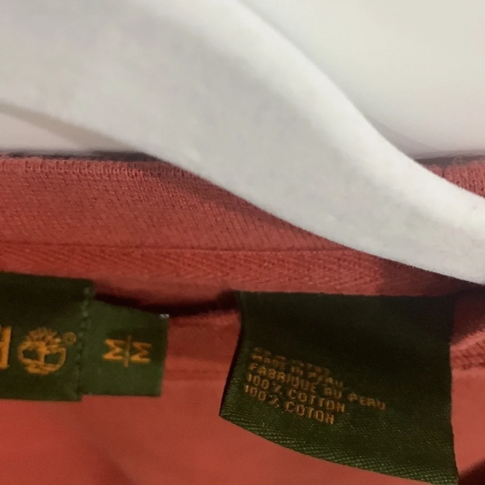 TIMBERLAND Vintage Men rusty orange waffle Thermal knit Shirt long sleeve Medium - Picture 4 of 5